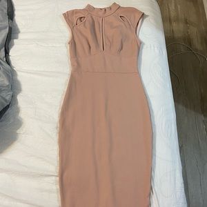 Pink Fitted Knee-length Dress